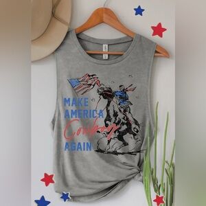 Gray Graphic Sleeveless Top